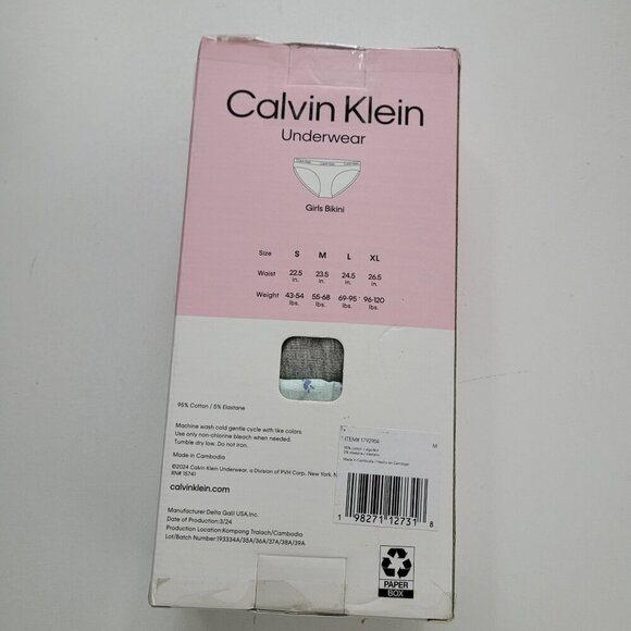 NEW Calvin Klein 7 Pack Girls Bikini Underwear Cotton Stretch Tag-Free M - Picture 4 of 5